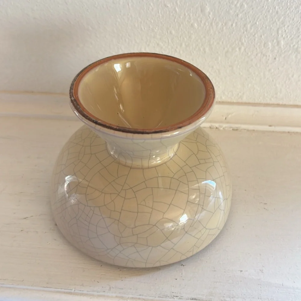 Unique crackle glaze candlestick holder ceramic